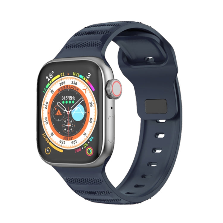 For Apple Watch 4 40mm Dot Texture Fluororubber Watch Band(Midnight Blue) - Watch Bands by PMC TechLife | Online Shopping South Africa | PMC TechLife
