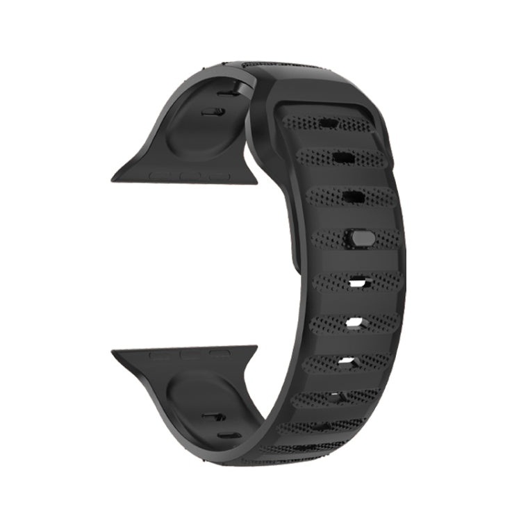 For Apple Watch 2 42mm Dot Texture Fluororubber Watch Band(Black) - Watch Bands by PMC TechLife | Online Shopping South Africa | PMC TechLife