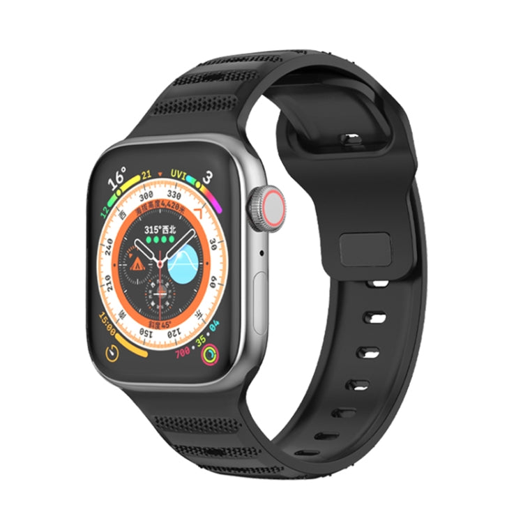 For Apple Watch 38mm Dot Texture Fluororubber Watch Band(Black) - Watch Bands by PMC TechLife | Online Shopping South Africa | PMC TechLife