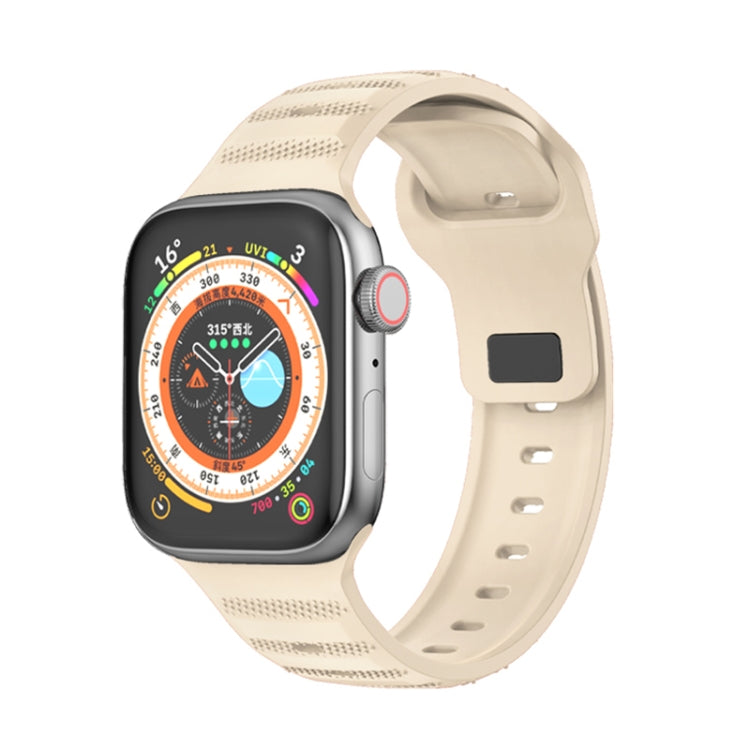 For Apple Watch 38mm Dot Texture Fluororubber Watch Band(Starlight) - Watch Bands by PMC TechLife | Online Shopping South Africa | PMC TechLife