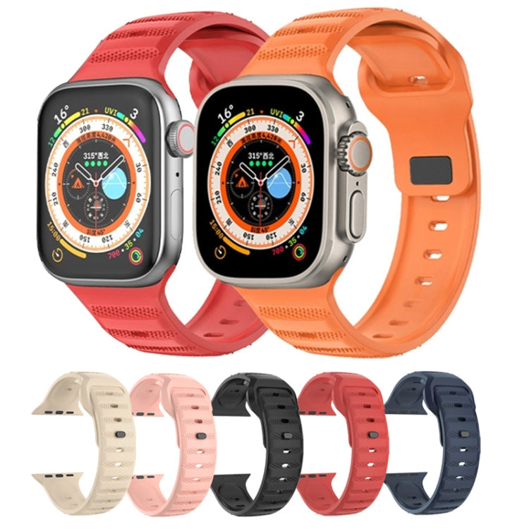 For Apple Watch SE 2022 40mm Dot Texture Fluororubber Watch Band(Black) - Watch Bands by PMC TechLife | Online Shopping South Africa | PMC TechLife