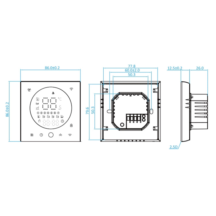 BHT-008GALW 95-240V AC 5A Smart Home Water Heating LED Thermostat With WiFi(White) - Thermostat & Thermometer by PMC Jewellery | Online Shopping South Africa | PMC Jewellery