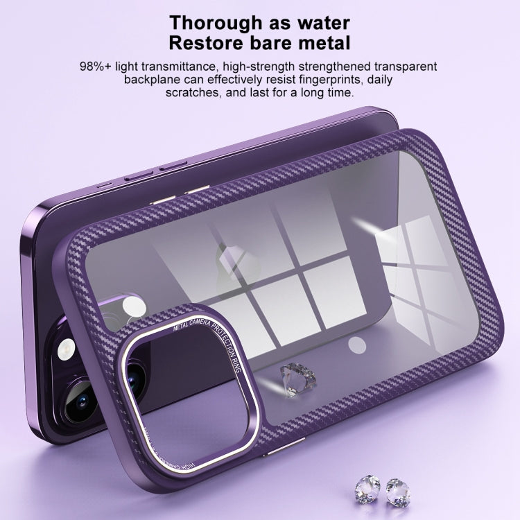 For iPhone 12 Pro Max Carbon Fiber Transparent Back Panel Phone Case(Black + Transparent Black) - free shipping - PMC TechLife - Order now!