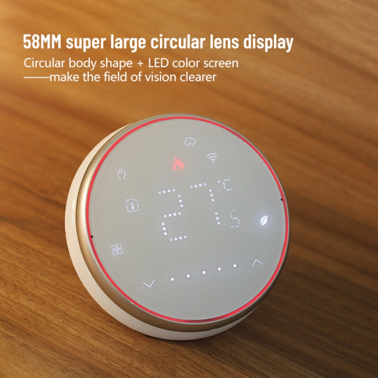 BHT-6001GALW 95-240V AC 5A Smart Round Thermostat Water Heating LED Thermostat With WiFi(Black) - Thermostat & Thermometer by PMC TechLife | Online Shopping South Africa | PMC TechLife