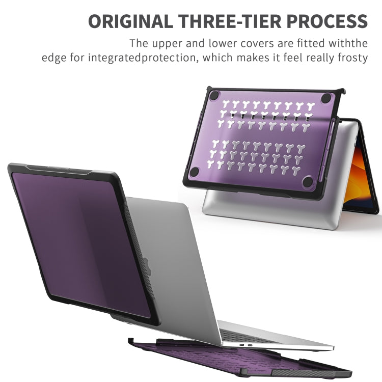 For MacBook Pro 13.3 inch A2338 Translucent Laptop Protective Case(Transparent Purple) - MacBook Pro Cases by PMC TechLife | Online Shopping South Africa | PMC TechLife