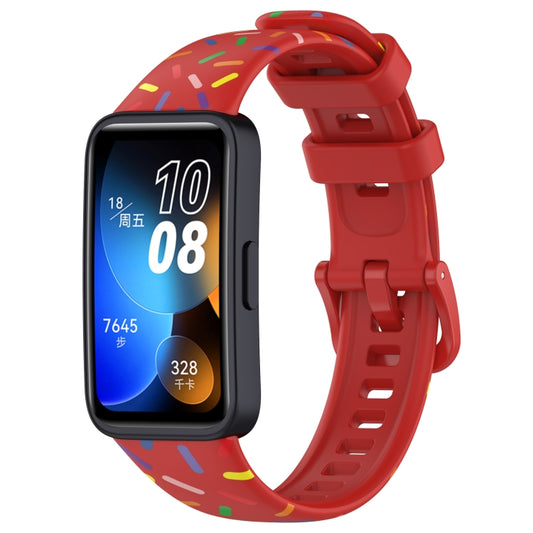 For Huawei Band 8 Sports Rainbow Dots Silicone Watch Band(Red) - Watch Bands by PMC Jewellery | Online Shopping South Africa | PMC Jewellery