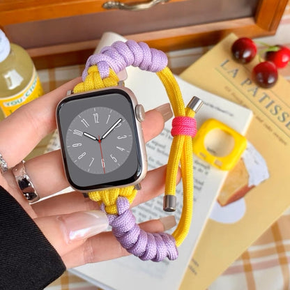 For Apple Watch 2 42mm Twist Knotted Nylon Watch Band(Purple Yellow) - Watch Bands by PMC Jewellery | Online Shopping South Africa | PMC Jewellery