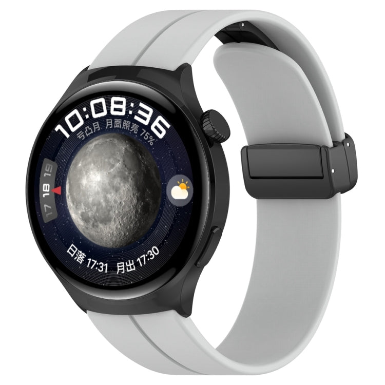 For Huawei Watch 4 / Watch 4 Pro Folding Buckle Silicone Watch Band(Light Grey) - Watch Bands by PMC TechLife | Online Shopping South Africa | PMC TechLife