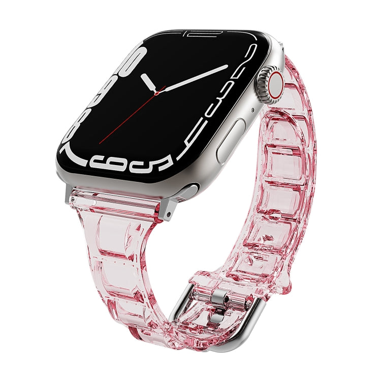 For Apple Watch 7 41mm Cube Airbag Clear TPU Watch Band(Red) - Watch Bands by PMC TechLife | Online Shopping South Africa | PMC TechLife