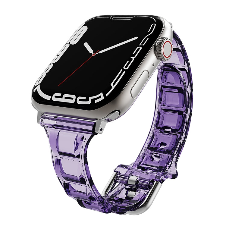 For Apple Watch 7 45mm Cube Airbag Clear TPU Watch Band(Pink) - Watch Bands by PMC TechLife | Online Shopping South Africa | PMC TechLife