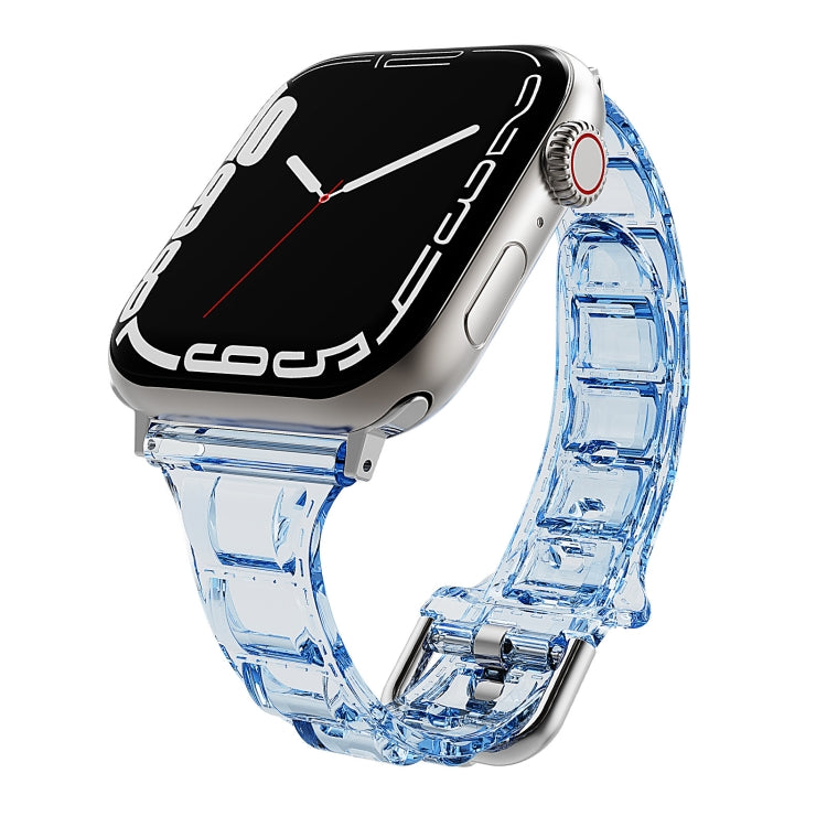 For Apple Watch 6 44mm Cube Airbag Clear TPU Watch Band(Blue) - Watch Bands by PMC TechLife | Online Shopping South Africa | PMC TechLife