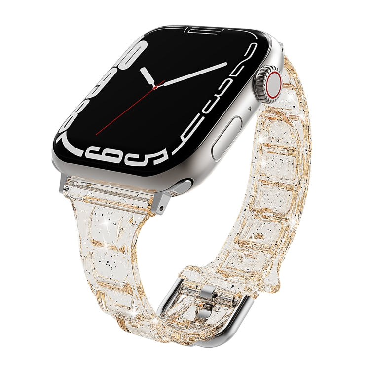 For Apple Watch 4 40mm Cube Airbag Clear TPU Watch Band(Gold) - Watch Bands by PMC TechLife | Online Shopping South Africa | PMC TechLife
