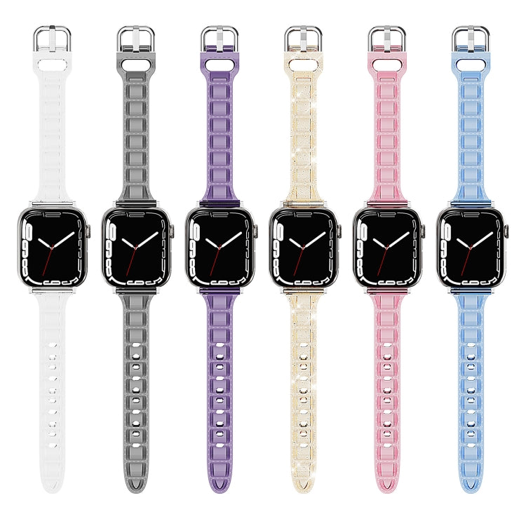 For Apple Watch 42mm Cube Airbag Clear TPU Watch Band(Pink) - Watch Bands by PMC TechLife | Online Shopping South Africa | PMC TechLife