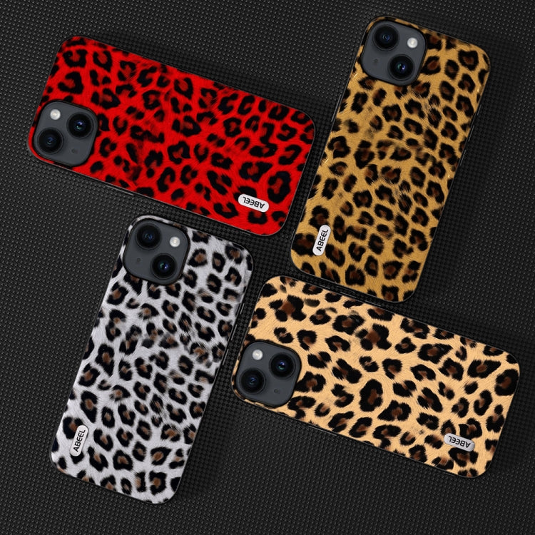 For iPhone 15 ABEEL Black Edge Leopard Phone Case(Golden Leopard) - iPhone 15 Cases by PMC Jewellery | Online Shopping South Africa | PMC Jewellery