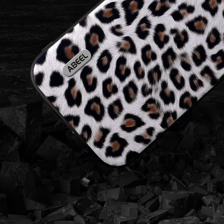 For iPhone 14 Pro Max ABEEL Black Edge Leopard Phone Case(Silver Leopard) - free shipping - PMC TechLife - Order now!