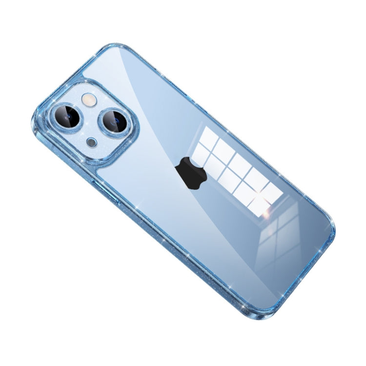 For iPhone 14 Plus SULADA Glittery TPU + Tempered Glass Phone Case(Blue) - iPhone 14 Plus Cases by SULADA | Online Shopping South Africa | PMC TechLife