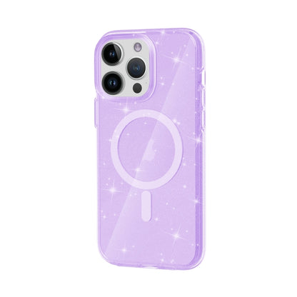 For iPhone 15 Pro Max Terminator Style Glitter Powder MagSafe Magnetic Phone Case(Purple) - iPhone 15 Pro Max Cases by PMC Jewellery | Online Shopping South Africa | PMC Jewellery