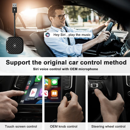 USB + USB-C / Type-C Wired to Wireless Carplay Adapter for iPhone(Black) - Bluetooth Adapters by PMC Jewellery | Online Shopping South Africa | PMC Jewellery