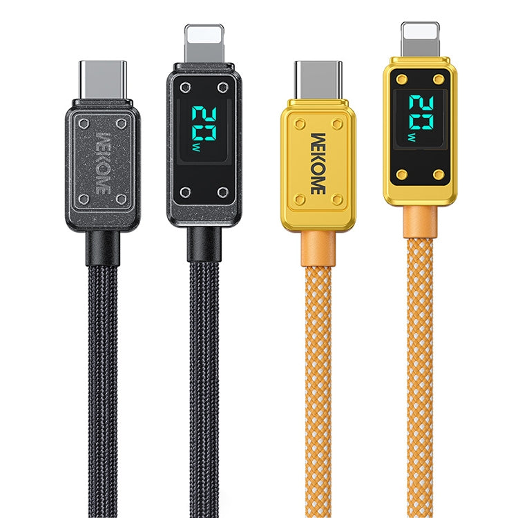 WK WDC-08 PD 20W USB-C/Type-C to 8 Pin Digital Display Data Cable, Length: 1m(Yellow) - free shipping - PMC TechLife - Order now!