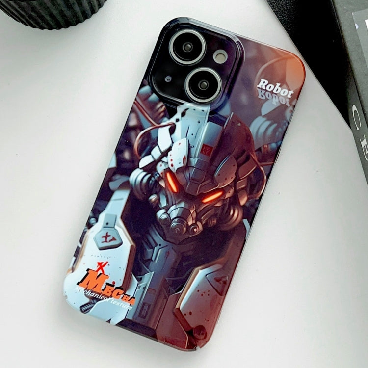 For iPhone 14 Painted Pattern Precise Hole PC Phone Case(Orange Robot) - iPhone 14 Cases by PMC TechLife | Online Shopping South Africa | PMC TechLife | Buy Now Pay Later Mobicred