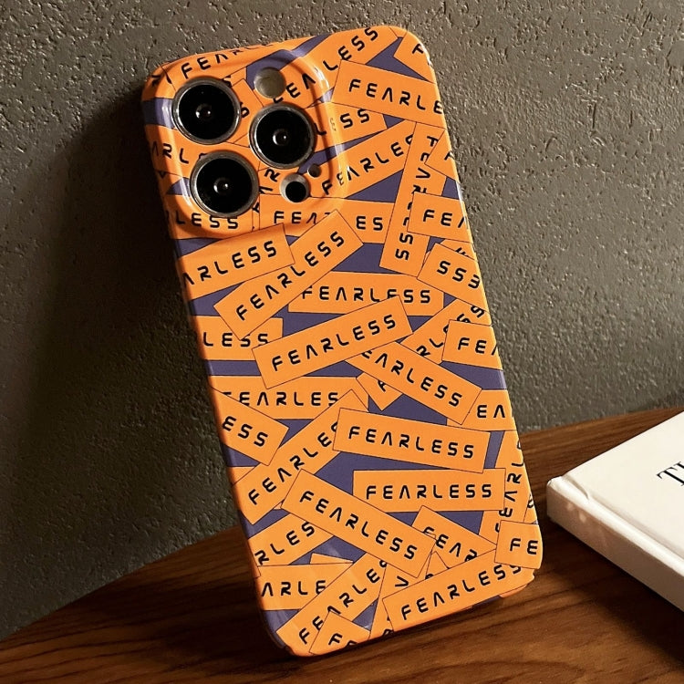 For iPhone 14 Pro Max Painted Pattern Precise Hole PC Phone Case(Orange Label) - iPhone 14 Pro Max Cases by PMC TechLife | Online Shopping South Africa | PMC TechLife
