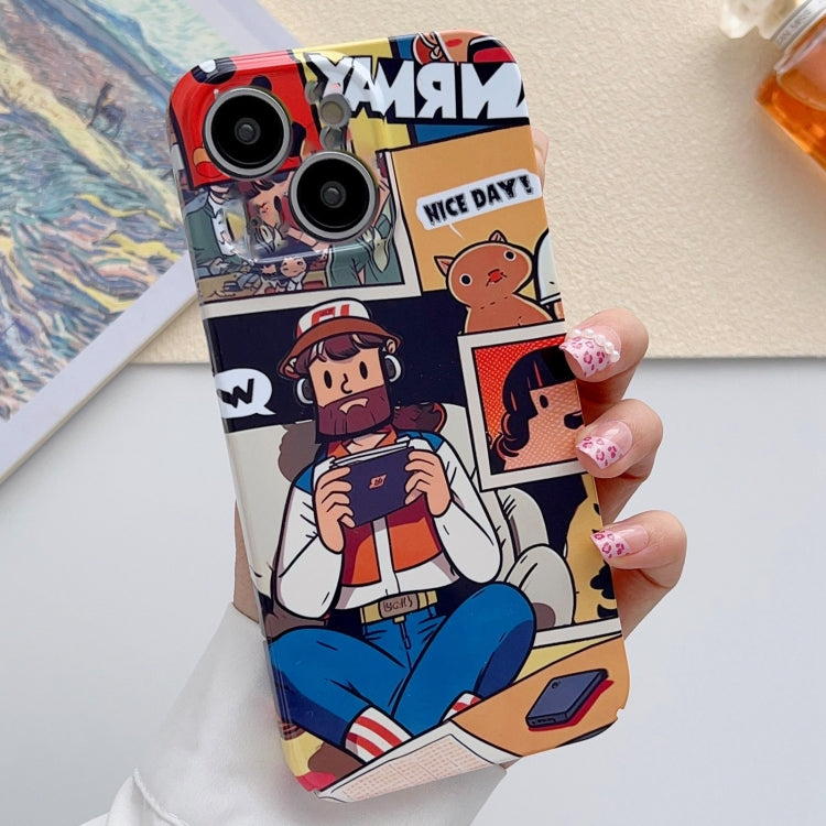 For iPhone 13 Painted Pattern Precise Hole PC Phone Case(Vacationer) - iPhone 13 Cases by PMC TechLife | Online Shopping South Africa | PMC TechLife