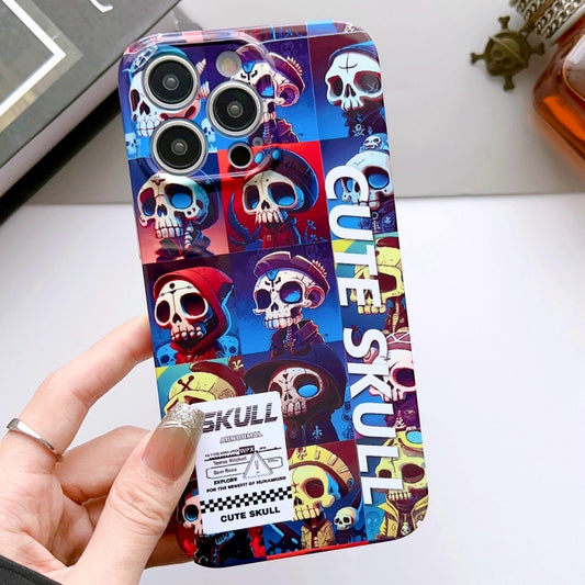 For iPhone 12 Pro Max Painted Pattern Precise Hole PC Phone Case(Cute Skull) - iPhone 12 Pro Max Cases by PMC Jewellery | Online Shopping South Africa | PMC Jewellery