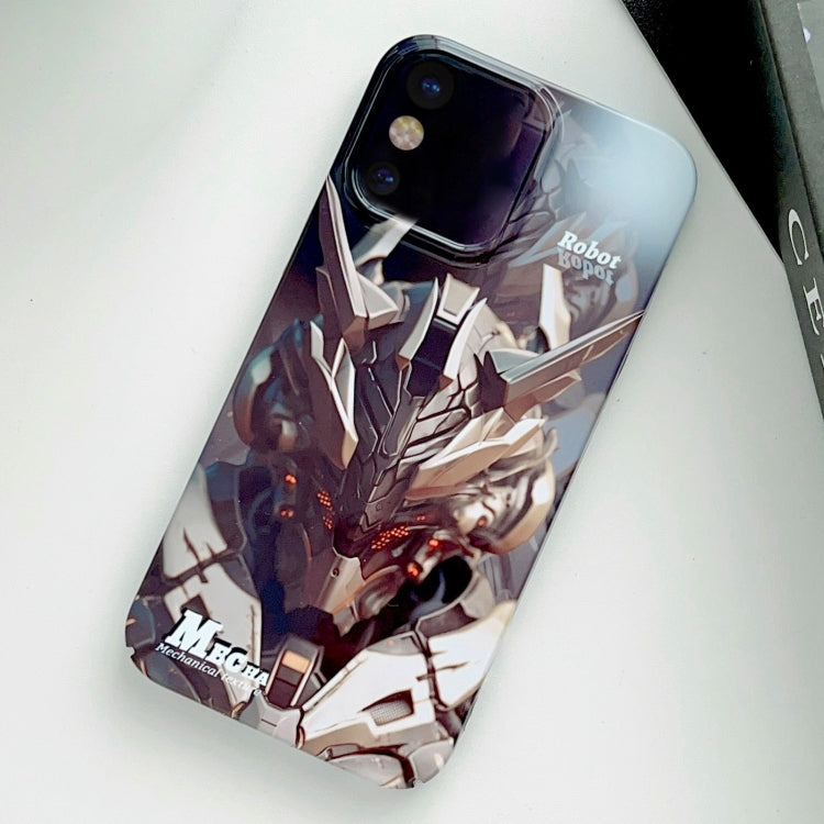 For iPhone X / XS Painted Pattern Precise Hole PC Phone Case(Golden Robot) - More iPhone Cases by PMC TechLife | Online Shopping South Africa | PMC TechLife