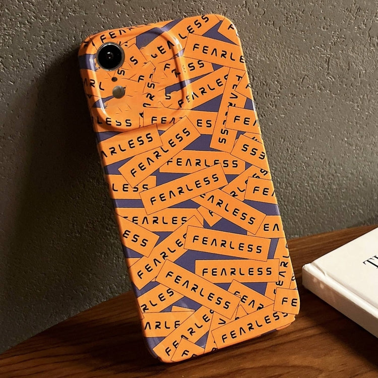 For iPhone XR Painted Pattern Precise Hole PC Phone Case(Orange Label) - More iPhone Cases by PMC TechLife | Online Shopping South Africa | PMC TechLife