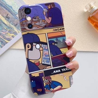 For iPhone XS Max Painted Pattern Precise Hole PC Phone Case(Working Comics) - More iPhone Cases by PMC Jewellery | Online Shopping South Africa | PMC Jewellery