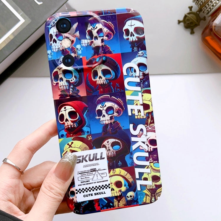 For iPhone XS Max Painted Pattern Precise Hole PC Phone Case(Cute Skull) - More iPhone Cases by PMC TechLife | Online Shopping South Africa | PMC TechLife
