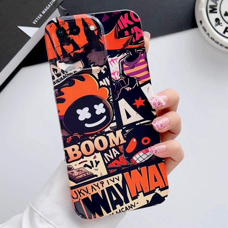 For iPhone 8 Plus / 7 Plus Painted Pattern Precise Hole PC Phone Case(Orange Comics) - More iPhone Cases by PMC Jewellery | Online Shopping South Africa | PMC Jewellery