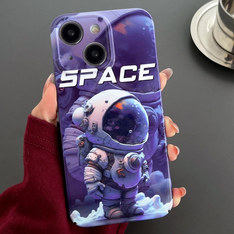 For iPhone 15 Painted Pattern Precise Hole PC Phone Case(Purple Astronaut) - iPhone 15 Cases by PMC Jewellery | Online Shopping South Africa | PMC Jewellery