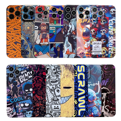 For iPhone 15 Painted Pattern Precise Hole PC Phone Case(Purple Comics) - iPhone 15 Cases by PMC Jewellery | Online Shopping South Africa | PMC Jewellery