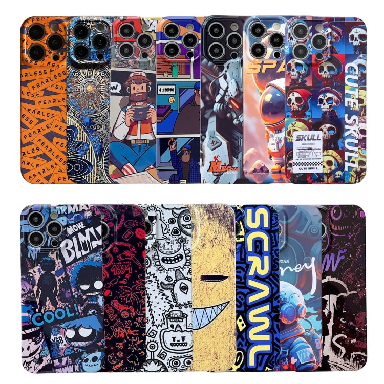 For iPhone 15 Pro Max Painted Pattern Precise Hole PC Phone Case(Orange Robot) - iPhone 15 Pro Max Cases by PMC TechLife | Online Shopping South Africa | PMC TechLife