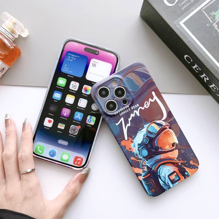 For iPhone 11 Painted Pattern Precise Hole PC Phone Case(Orange Astronaut) - iPhone 11 Cases by PMC Jewellery | Online Shopping South Africa | PMC Jewellery