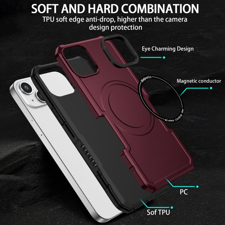 For iPhone 15 Shockproof Armor MagSafe Phone Case(Wine Red) - free shipping - PMC TechLife - Order now!