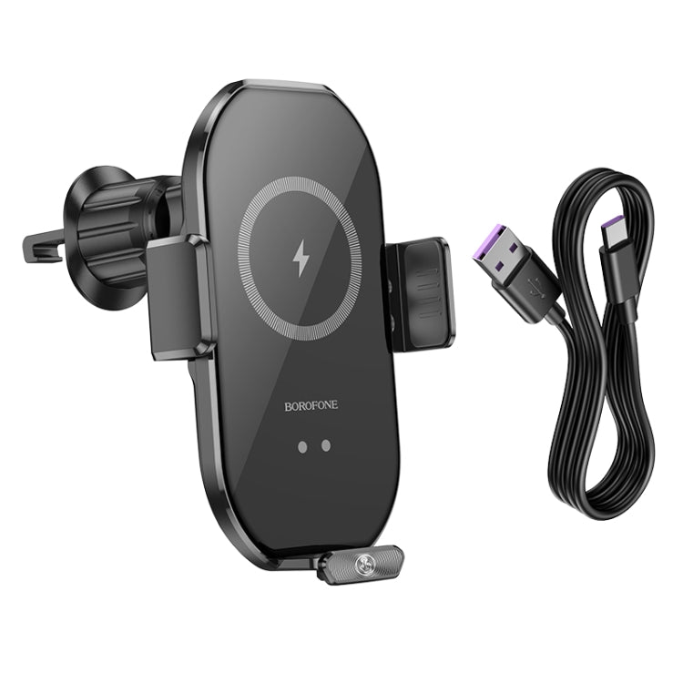 Borofone BH205 Rusher Infrared Wireless Fast Charging Air Outlet Car Holder(Black) - Wireless Charger Holders by Borofone | Online Shopping South Africa | PMC Jewellery