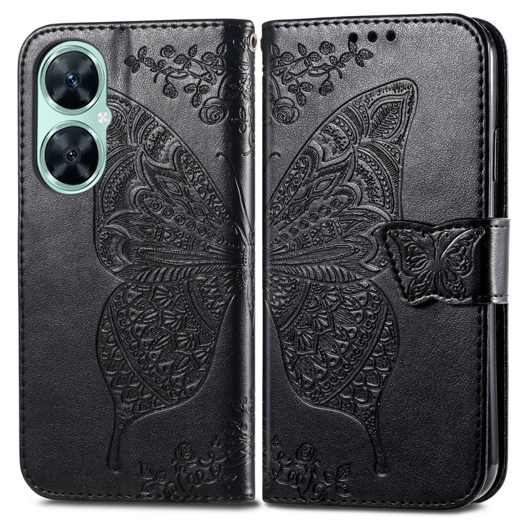 For Huawei nova 11i / Enjoy 60 Pro Butterfly Love Flower Embossed Flip Leather Phone Case(Black) - Huawei Cases by PMC Jewellery | Online Shopping South Africa | PMC Jewellery