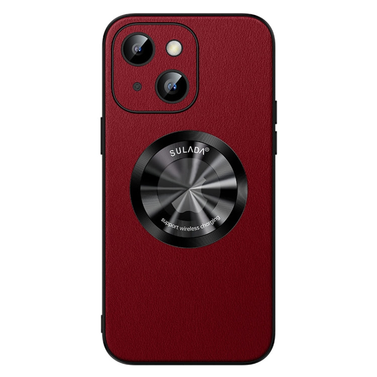 For iPhone 14 Plus SULADA Microfiber Leather MagSafe Magnetic Phone Case(Red) - iPhone 14 Plus Cases by SULADA | Online Shopping South Africa | PMC TechLife | Buy Now Pay Later Mobicred