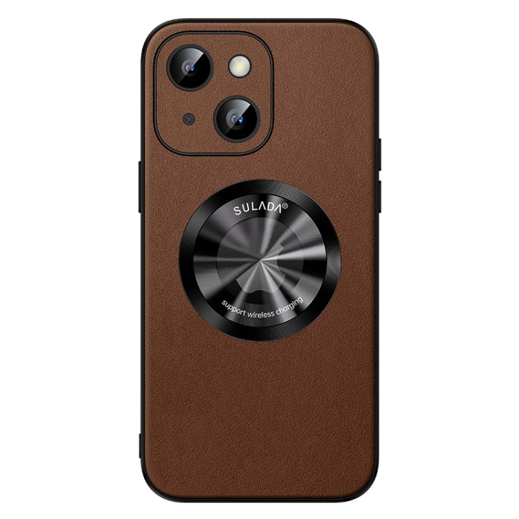 For iPhone 14 SULADA Microfiber Leather MagSafe Magnetic Phone Case(Brown) - iPhone 14 Cases by SULADA | Online Shopping South Africa | PMC TechLife