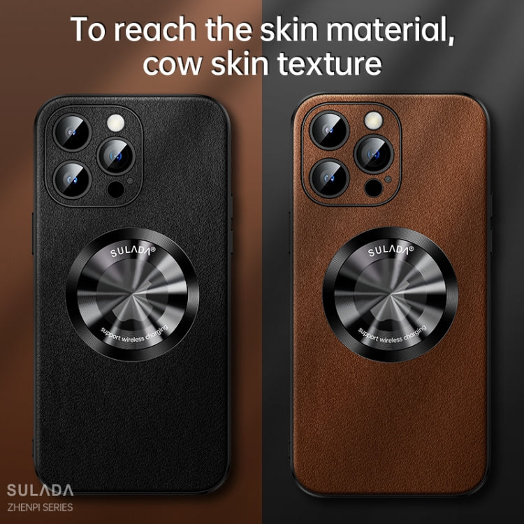 For iPhone 14 Pro Max SULADA Microfiber Leather MagSafe Magnetic Phone Case(Brown) - iPhone 14 Pro Max Cases by SULADA | Online Shopping South Africa | PMC TechLife | Buy Now Pay Later Mobicred