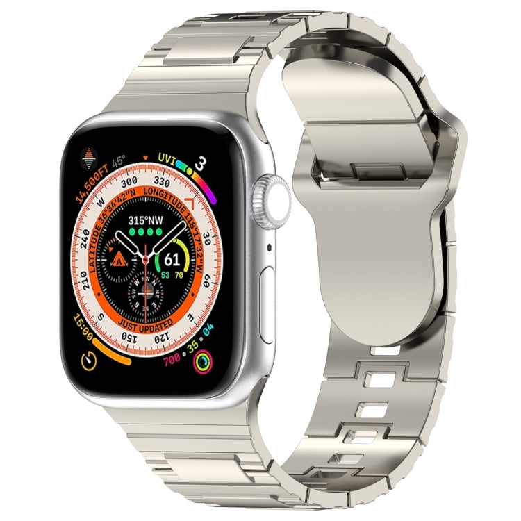 For Apple Watch 9 41mm Square Buckle Armor Style Silicone Watch Band(Plating Silver) - Watch Bands by PMC TechLife | Online Shopping South Africa | PMC TechLife