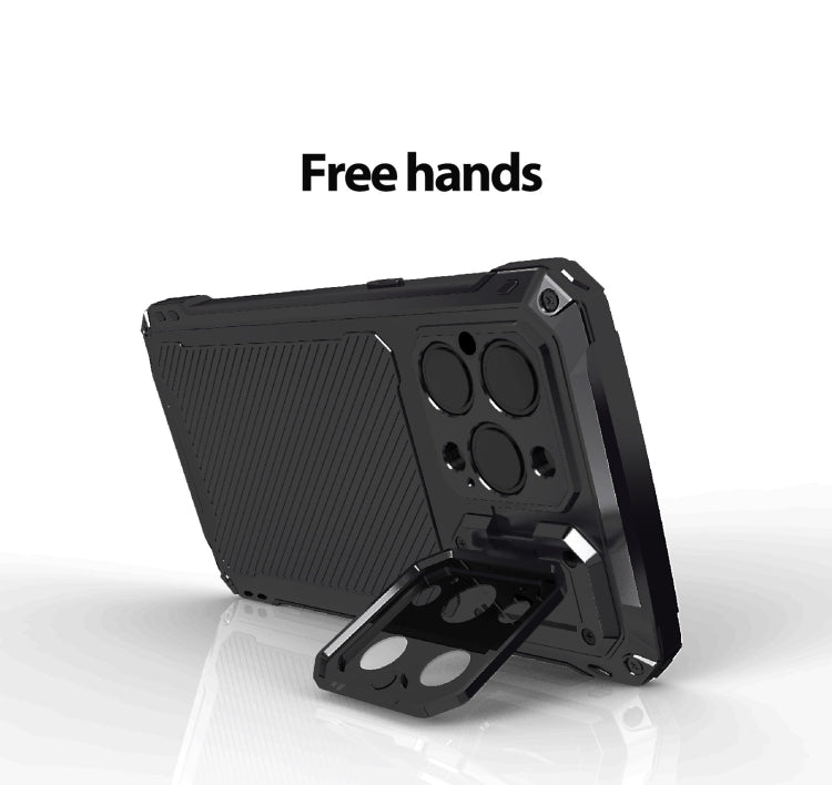For iPhone 14 Pro Max LK MagSafe Shockproof Life Water-resistant Dustproof Metal Phone Case(Black) - free shipping - PMC TechLife - Order now!