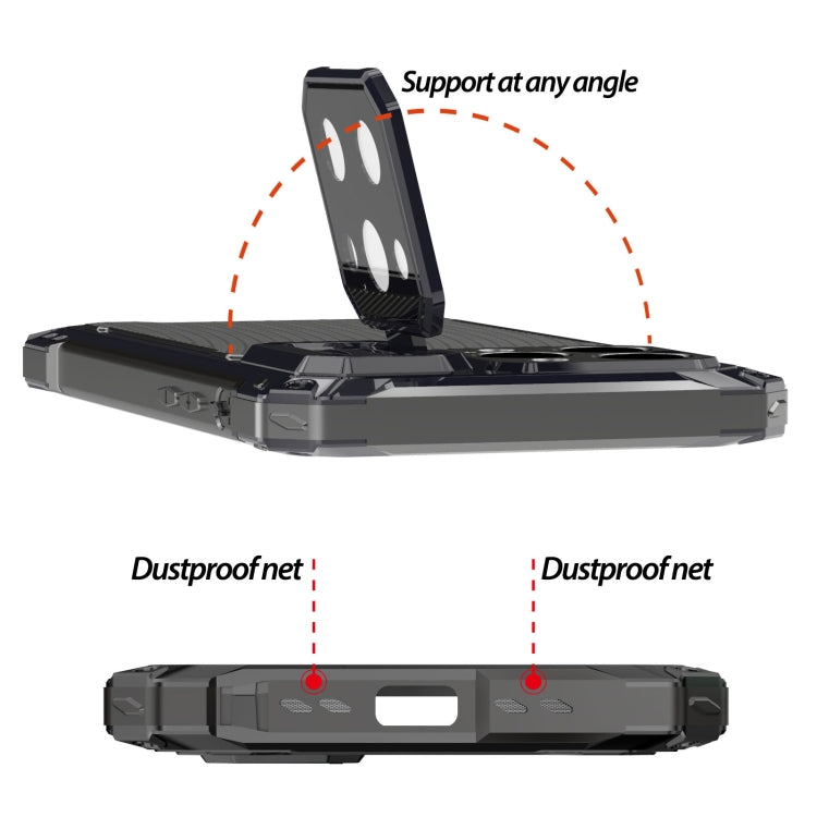 For iPhone 14 Pro Max LK MagSafe Shockproof Life Water-resistant Dustproof Metal Phone Case(Black) - free shipping - PMC TechLife - Order now!