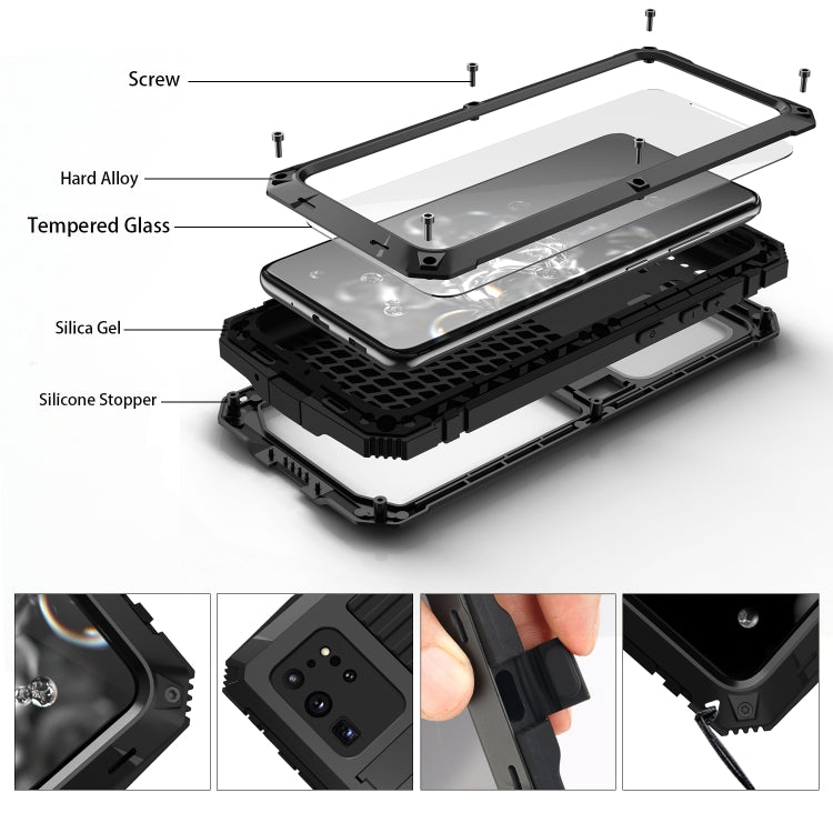 For Samsung Galaxy S20 Plus R-JUST Waterproof Shockproof Dustproof Metal + Silicone Protective Case(Black) - free shipping - PMC TechLife - Order now!