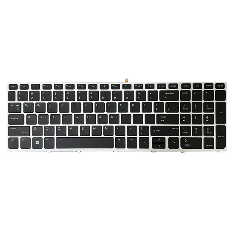 For HP ProBook 650 G4 Silver Frame US Version Laptop Backlight Keyboard - HP Spare Parts by PMC Jewellery | Online Shopping South Africa | PMC Jewellery