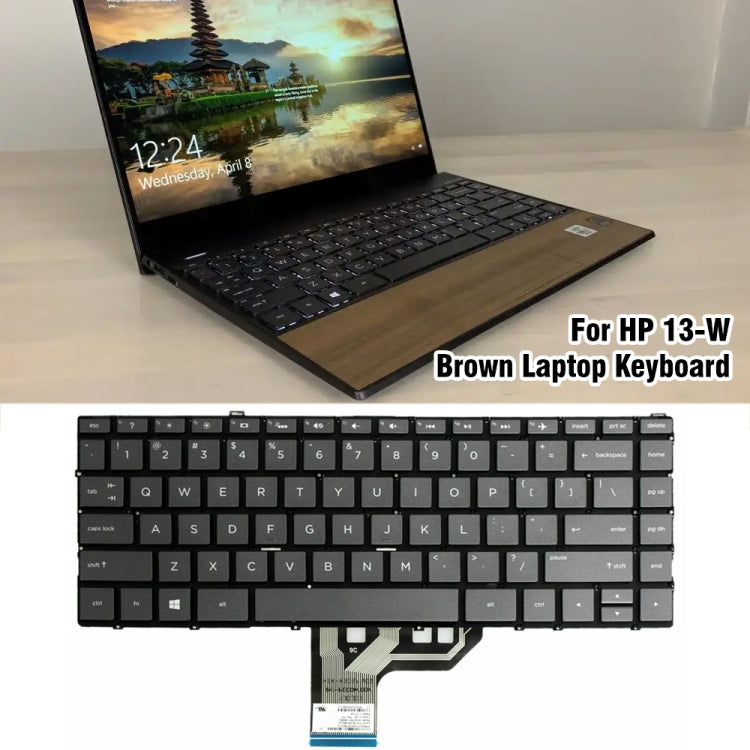 For HP 13-W Brown US Version Laptop Keyboard - HP Spare Parts by PMC Jewellery | Online Shopping South Africa | PMC Jewellery