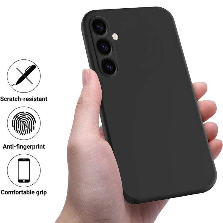 For Samsung Galaxy A05s Solid Color Liquid Silicone Dropproof Full Coverage Phone Case(Black) - Galaxy Phone Cases by PMC TechLife | Online Shopping South Africa | PMC TechLife | Buy Now Pay Later Mobicred