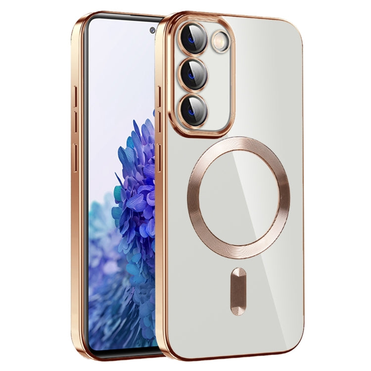 For Samsung Galaxy S20 FE CD Texture Plating TPU MagSafe Phone Case with Lens Film(Brown) - Galaxy S20 FE Cases by PMC TechLife | Online Shopping South Africa | PMC TechLife
